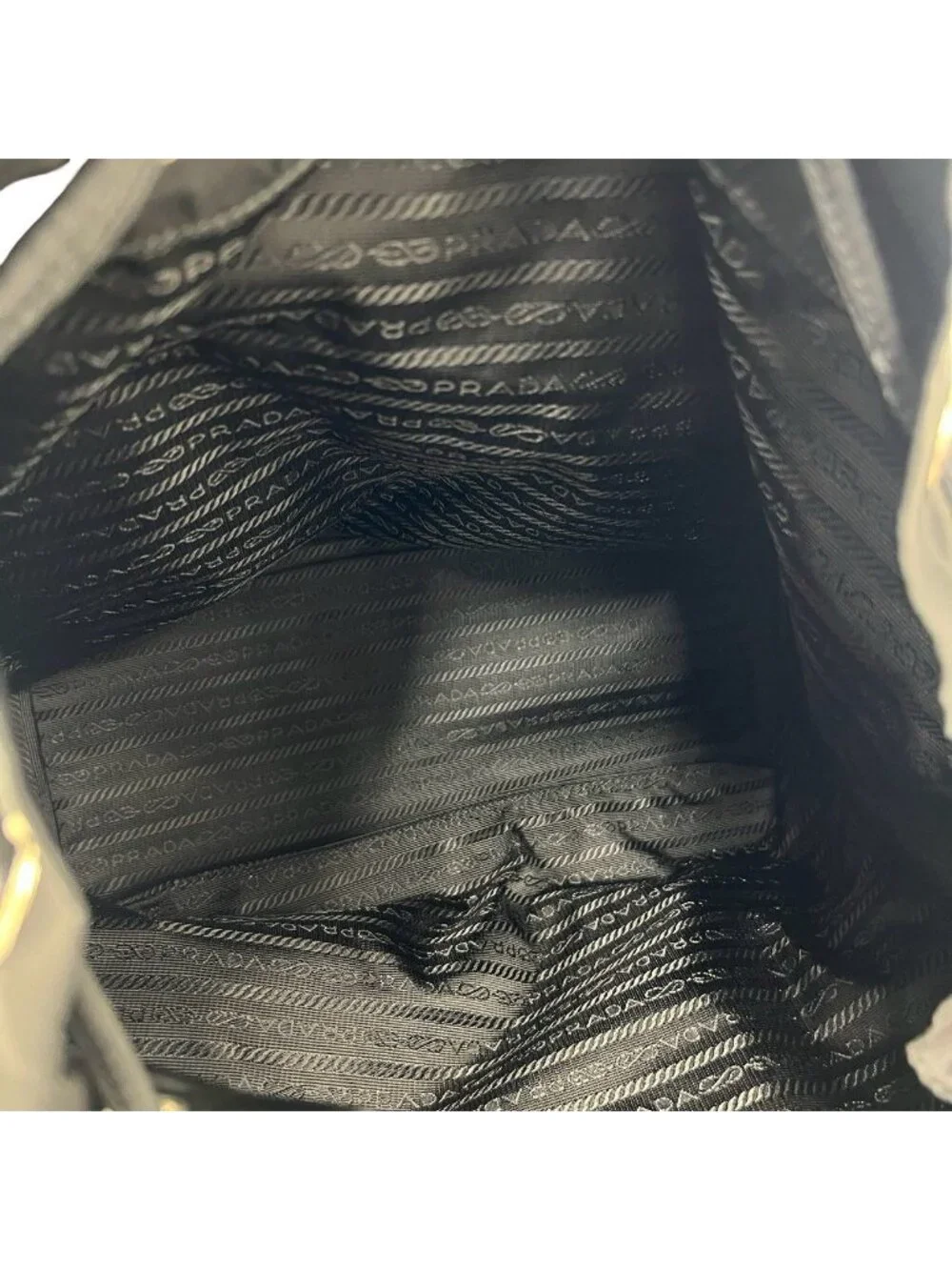 Prada Triangle Logo Tessuto Nylon Leather Backpack Black